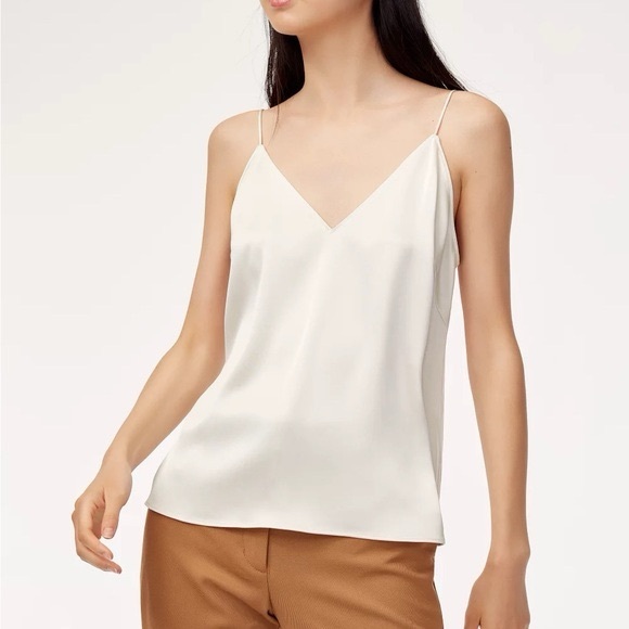 Tops - Aritzia Wilfred Boscono VNeck Satin Camisole in Avorio NWT